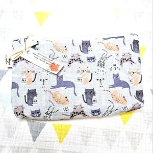 NWT Tatiana Kozlov Design kitty print makeup bag/coin purse